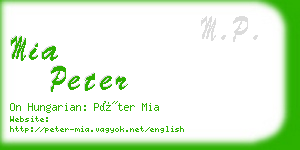 mia peter business card